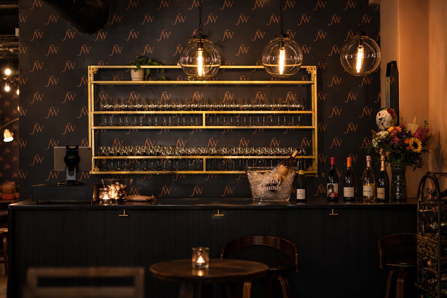 Finally Wine interior bar and glassware