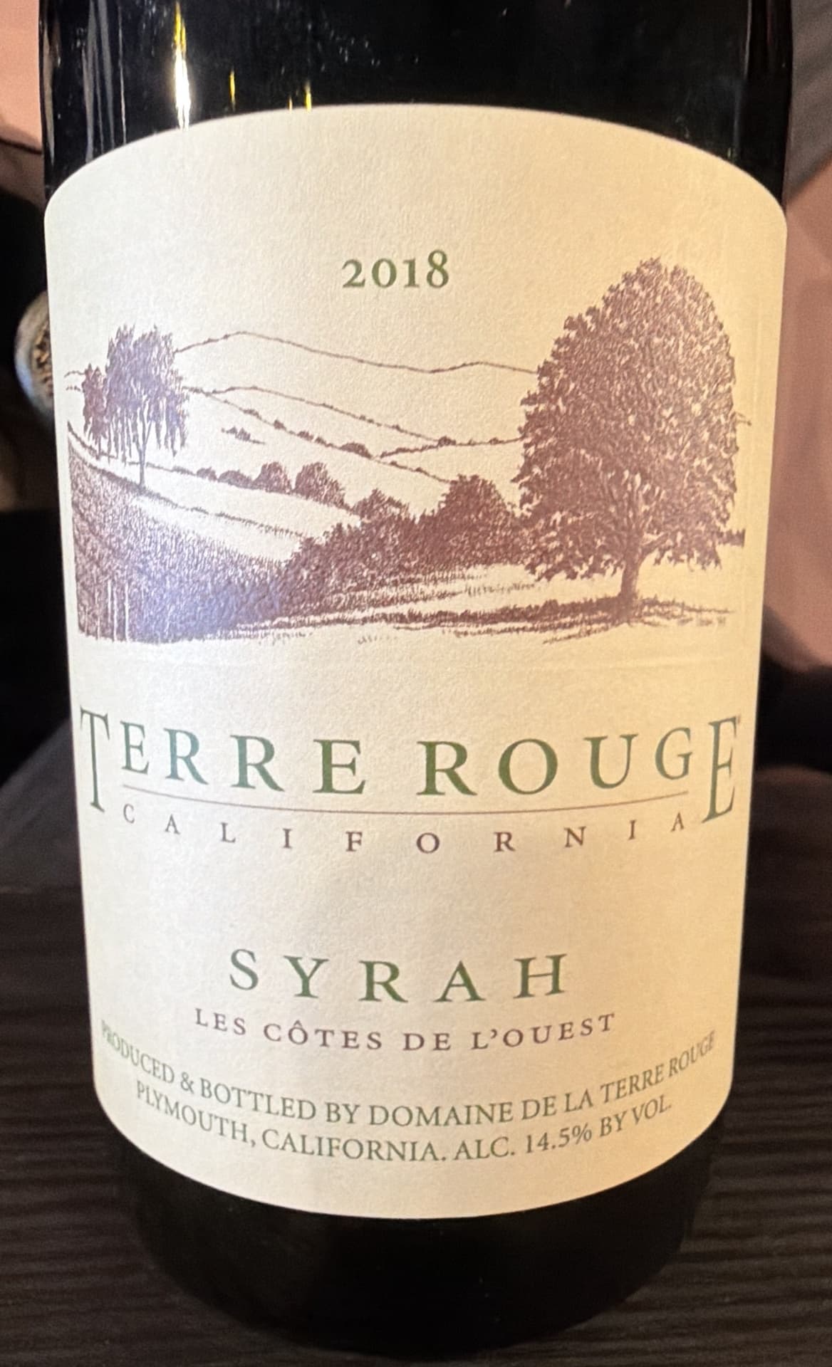 Terre Rouge les cotes de L ' Ouest Syrah